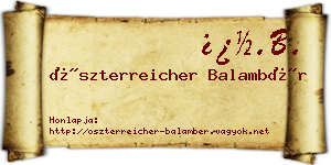 Öszterreicher Balambér névjegykártya